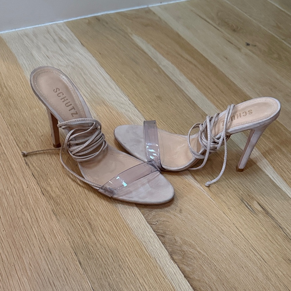 SCHUTZ Women's Beige Strappy Heels